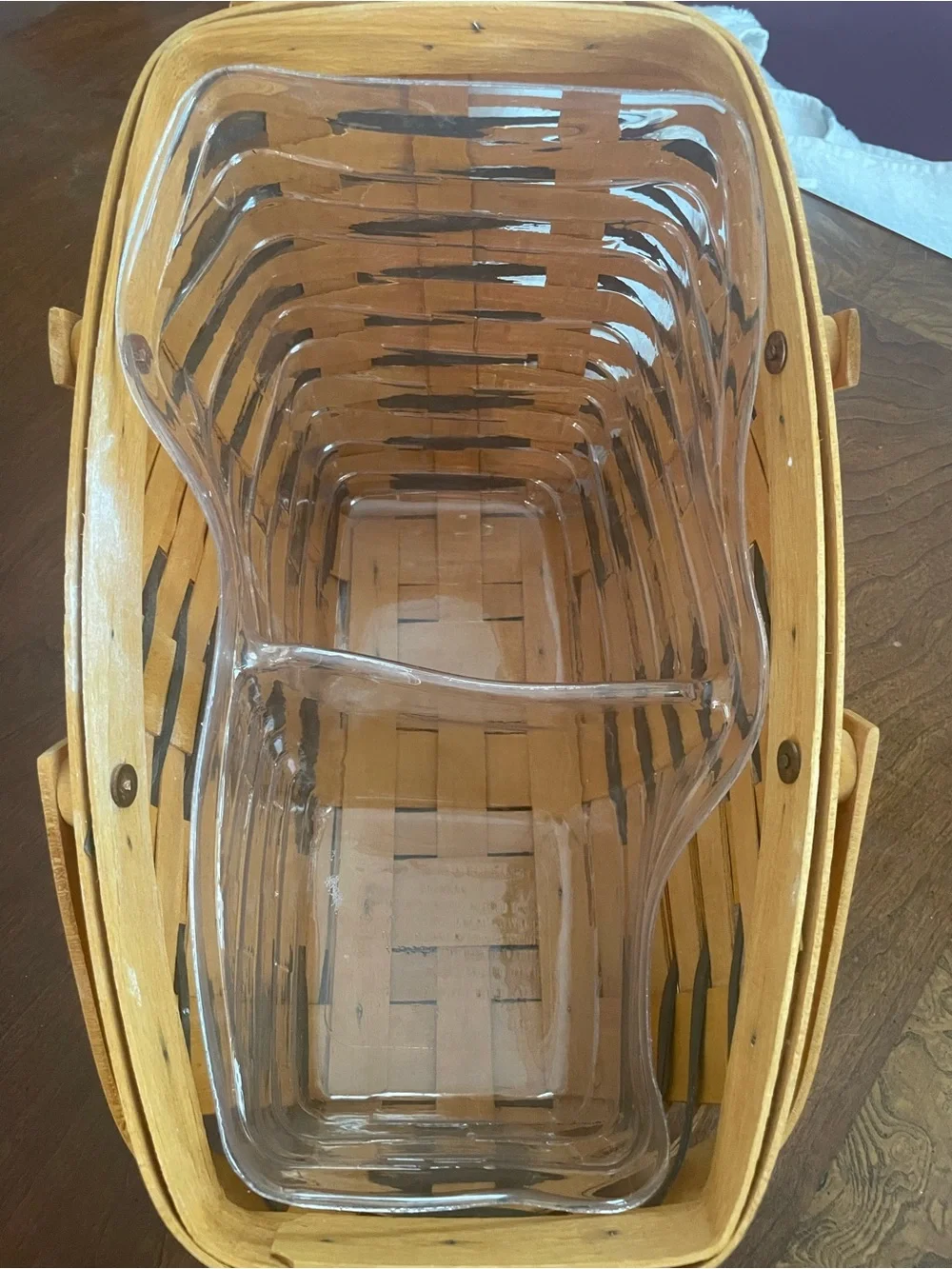 Longaberger Handwoven Basket in Natural Tan and Sage